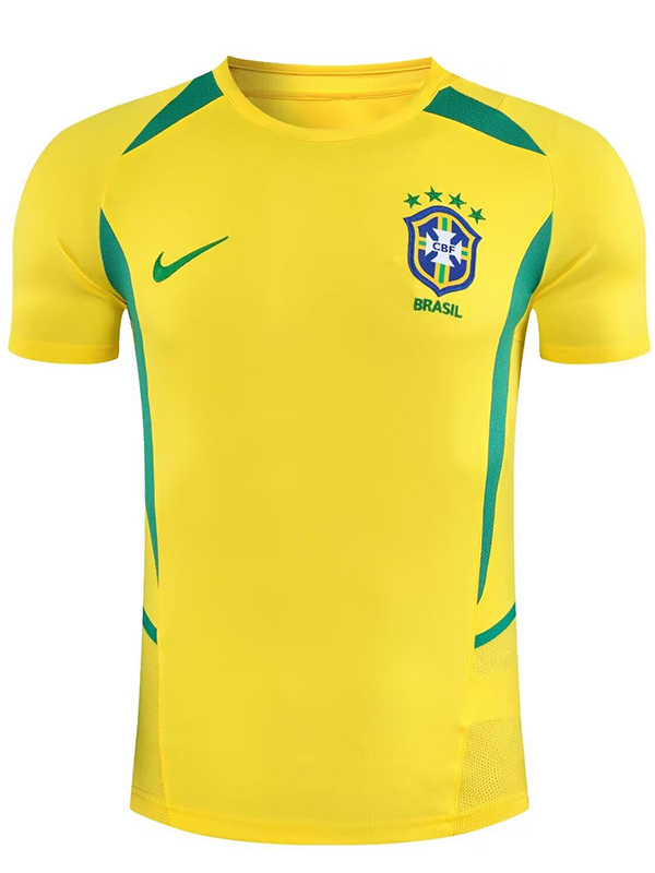 Brazil maillot rétro domicile uniforme de football premier maillot haut de kit de football sportswear homme 2002